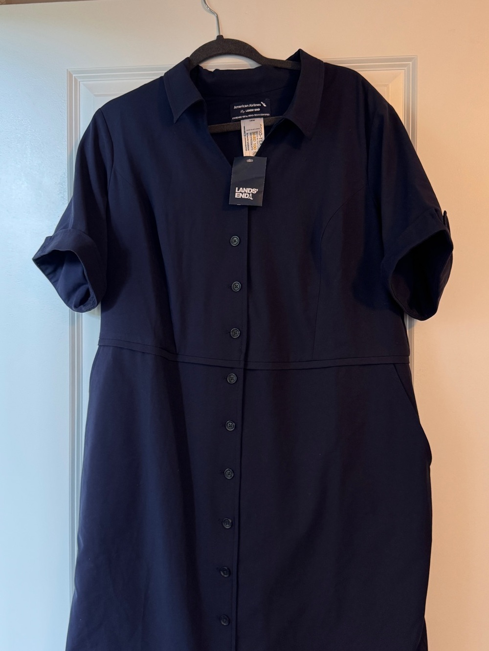 Lands’ End for American Airlines Navy Shirt Dress | NWT | Women’s 16W